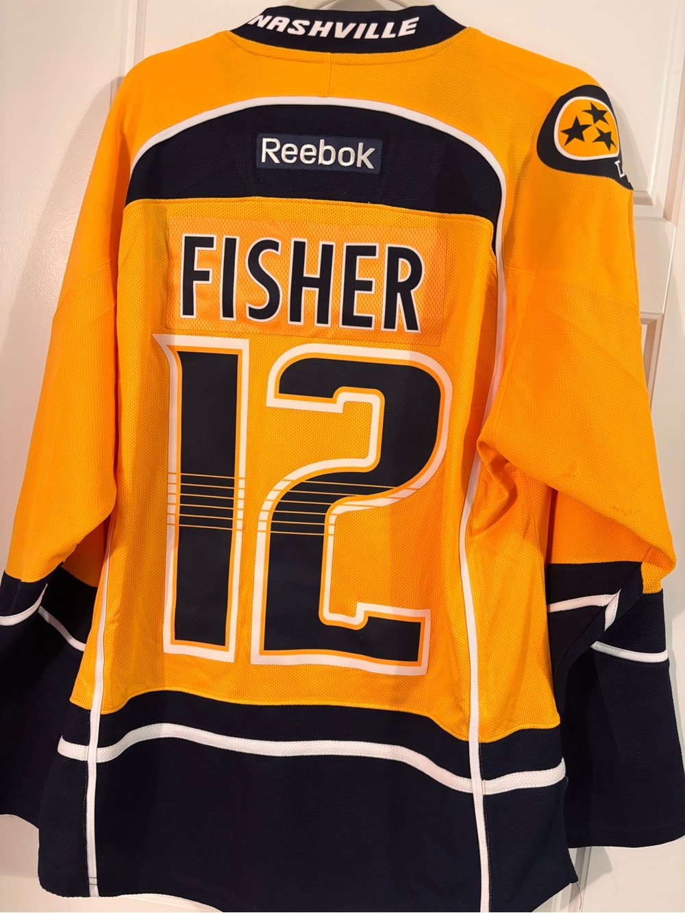 MENS SMALL NASHVILLE MIKE FISHER REEBOK JERSEY